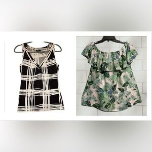 Express Black and Cream Patterned Tank Top